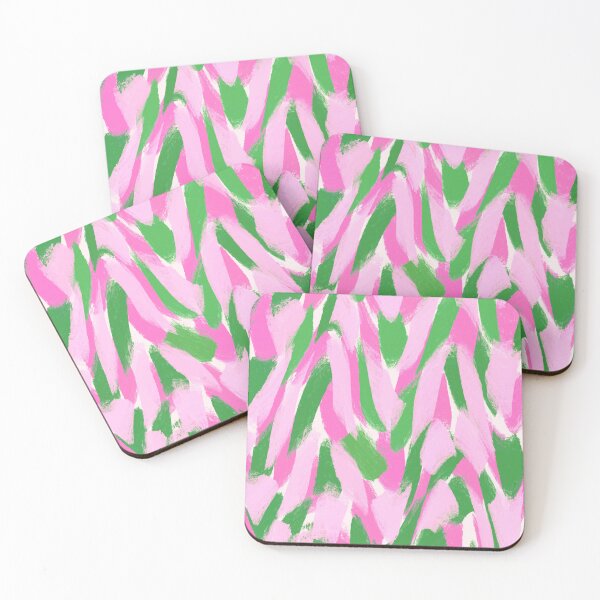 Item preview, Abstract, Pink and Bright Green, Feathered Paint Brush Effect designed and sold by OneThreeSix.