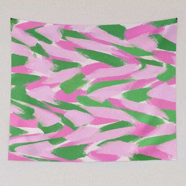 Item preview, Abstract, Pink and Bright Green, Feathered Paint Brush Effect designed and sold by OneThreeSix.