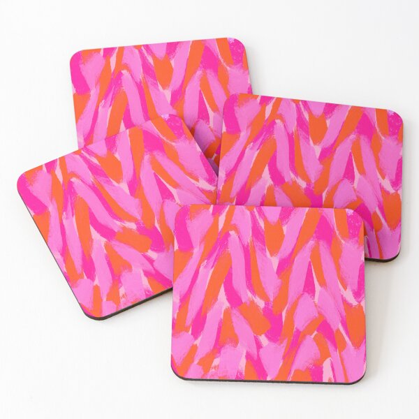 Item preview, Abstract, Hot Pink and Orange, Feathered Paint Brush Effect designed and sold by OneThreeSix.