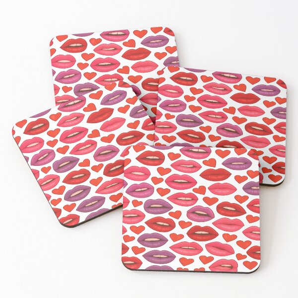 Item preview, Kiss Lips and Hearts Pattern – Love Pop Art Design designed and sold by alizo74.