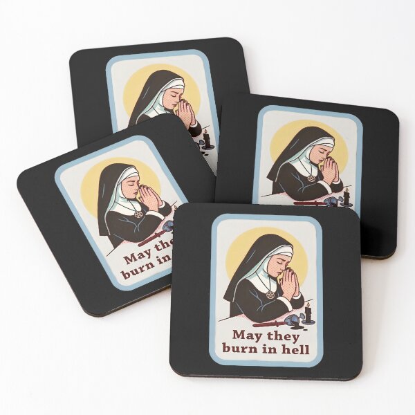 Item preview, May they burn in hell  – Dark Gothic Satanic Nun designed and sold by SidTastic .
