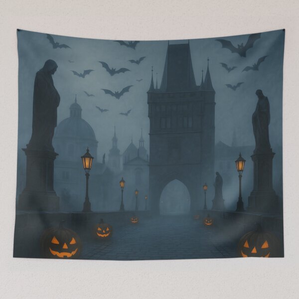 Item preview, Halloween Night on Charles Bridge Prague designed and sold by Wanderly Ways.