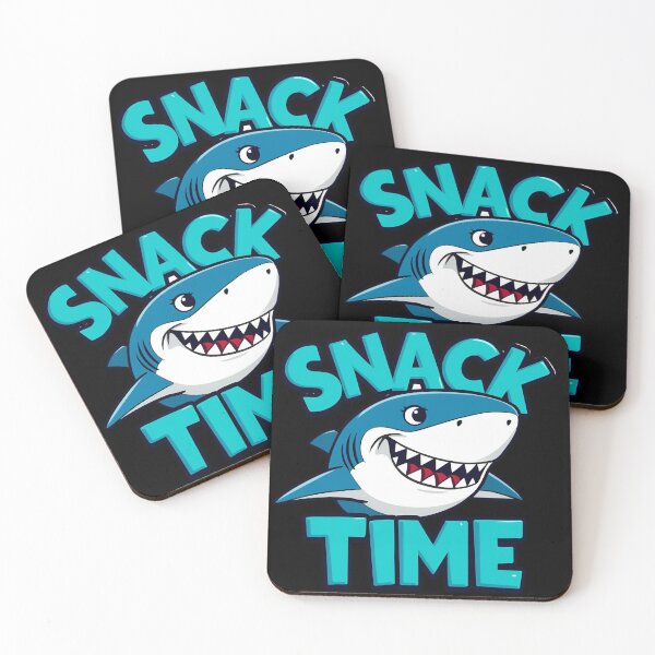 Item preview, Snack Time White Shark | Funny Cartoon Shark Design designed and sold by Lunaria Arts.