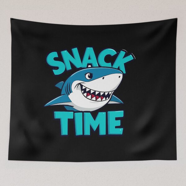Item preview, Snack Time White Shark | Funny Cartoon Shark Design designed and sold by Lunaria Arts.