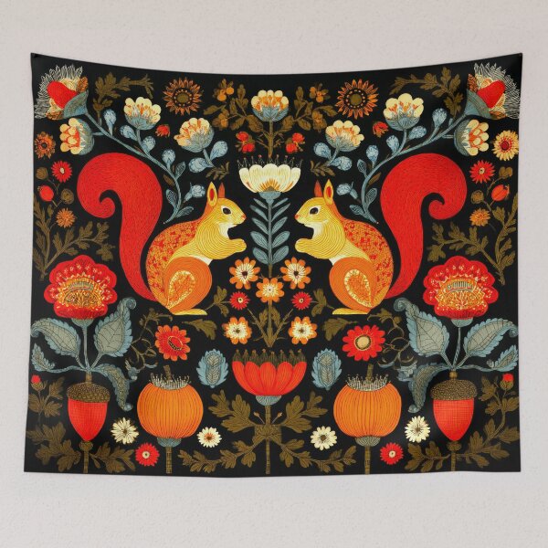 Item preview, Folk Floral Squirrel designed and sold by scicilysimonee.
