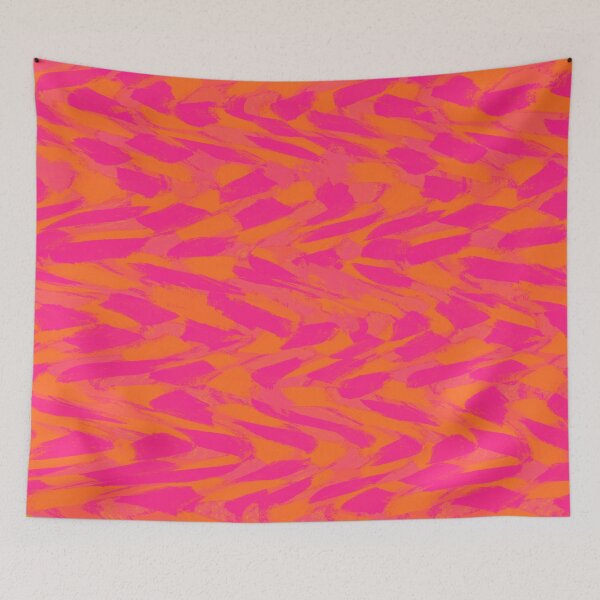 Item preview, Abstract, Hot Pink and Orange, Feathered Paint Brush Effect Pattern designed and sold by OneThreeSix.