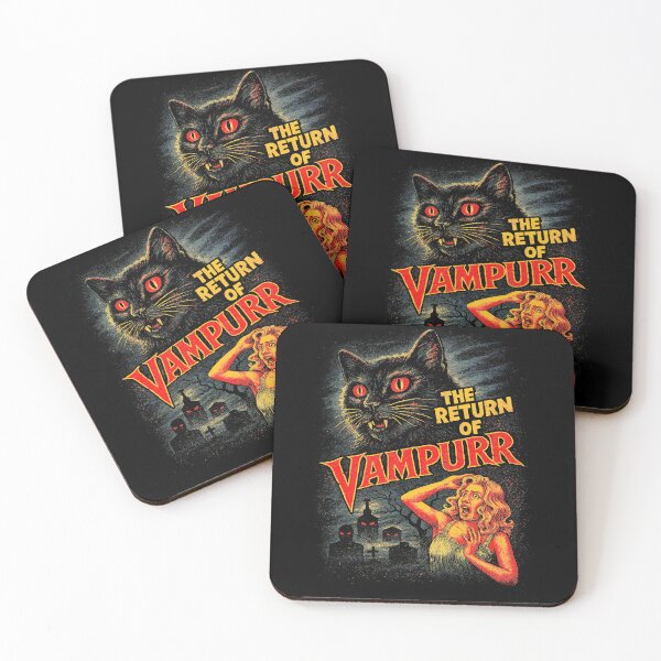 Item preview, Vampurr Horror Cat Retro Poster Parody designed and sold by SassCity.
