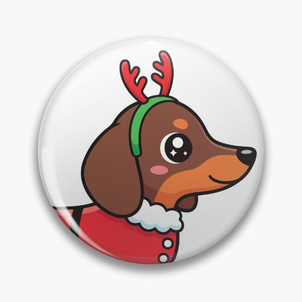 Item preview, Cute KAwaii Christmas Dachshund Dog in Santa Reindeer Costume Gift designed and sold by Snuggle Paws⭐⭐⭐⭐⭐.