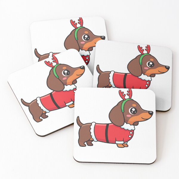Item preview, Cute KAwaii Christmas Dachshund Dog in Santa Reindeer Costume Gift designed and sold by Snuggle Paws⭐⭐⭐⭐⭐.