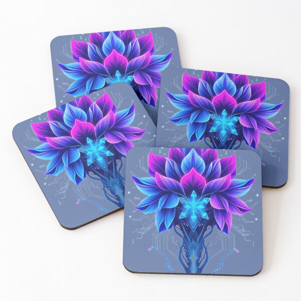 Item preview, Cyberpunk Hyacinth in Purple and Blue – Neon Floral Art with Futuristic Glow designed and sold by Naturalite19.
