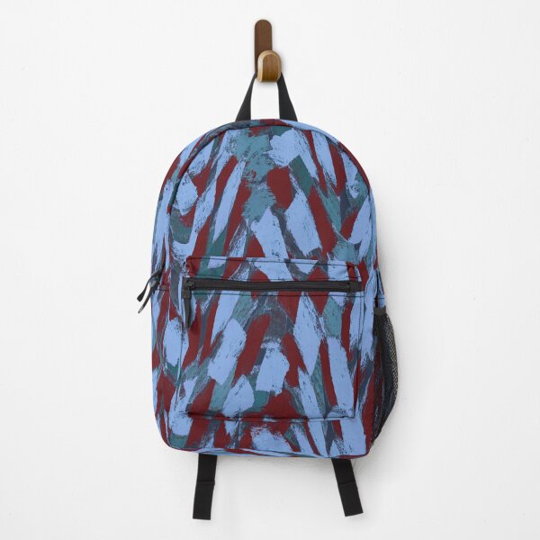Item preview, Abstract, Blue and Burgundy Red, Feathered Paint Brush Effect Pattern designed and sold by OneThreeSix.