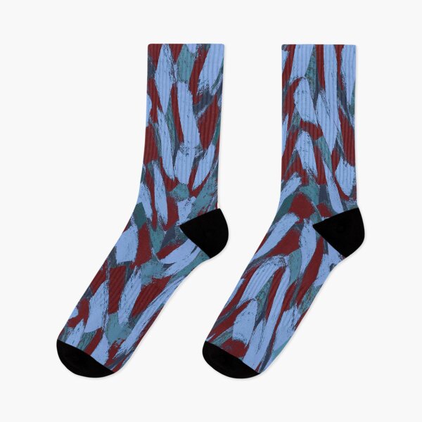 Item preview, Abstract, Blue and Burgundy Red, Feathered Paint Brush Effect Pattern designed and sold by OneThreeSix.