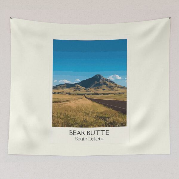 Item preview, Bear Butte South Dakota Vintage Travel Poster | Sacred Mountain Art Print | Sturgis Landmark Decor designed and sold by TuncGK.