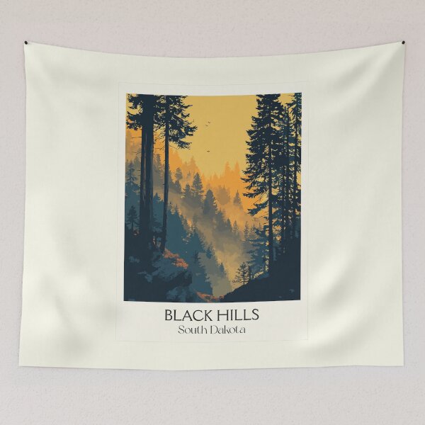 Item preview, Black Hills South Dakota Vintage Travel Poster | Paha Sapa Forest Art Print | Mountain Road Trip Decor designed and sold by TuncGK.