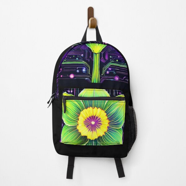 Item preview, Daffodil Glow – Neon Yellow Flower Illustration with Futuristic Vibes designed and sold by Naturalite19.