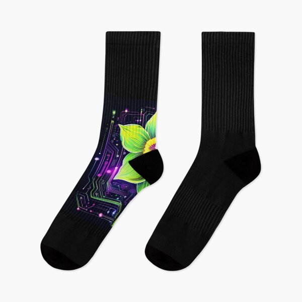 Item preview, Daffodil Glow – Neon Yellow Flower Illustration with Futuristic Vibes designed and sold by Naturalite19.
