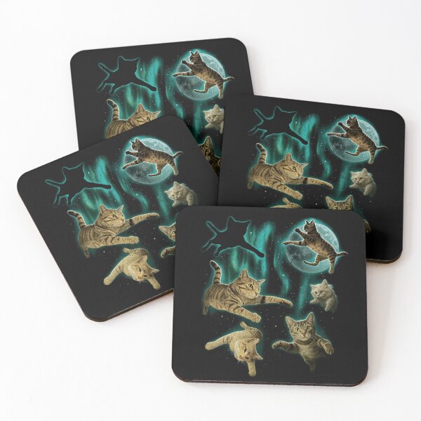 Item preview, Cosmic Kittens Playing Under the Moon and Stars designed and sold by SassCity.