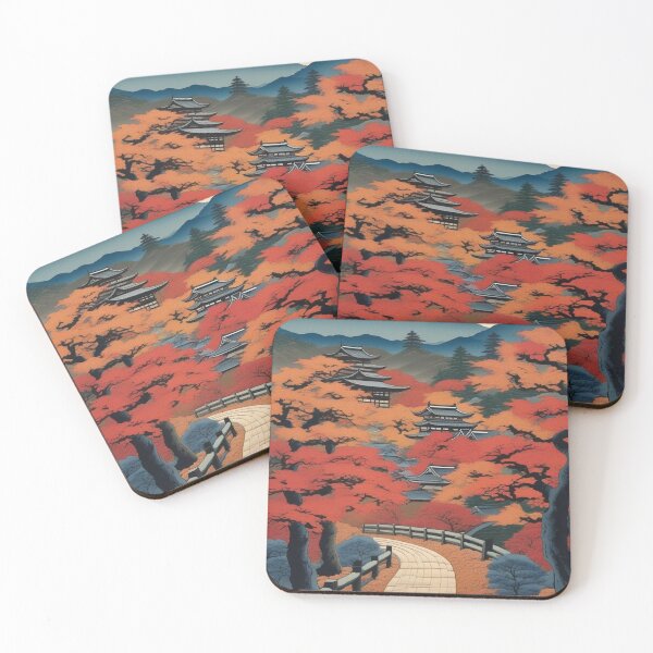 Item preview, Ukiyo-e Autumn Maple Grove – Japanese Fall Foliage Woodblock Art designed and sold by Vandy Fullam.
