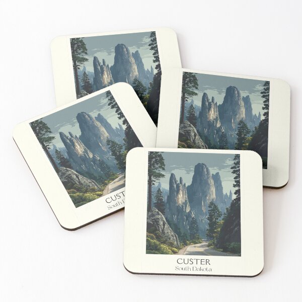 Item preview, Custer South Dakota Vintage Travel Poster | Needles Highway Art Print | Black Hills Scenery Decor designed and sold by TuncGK.