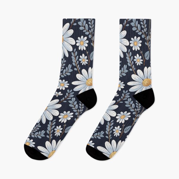 Item preview, Daisy Floral Pattern – White & Yellow on Dark Background designed and sold by The Digital Design Collective .