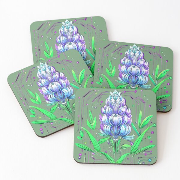 Item preview, Lilac Bloom – Neon Pastel Flower in Purple, Blue and Lime Green designed and sold by Naturalite19.