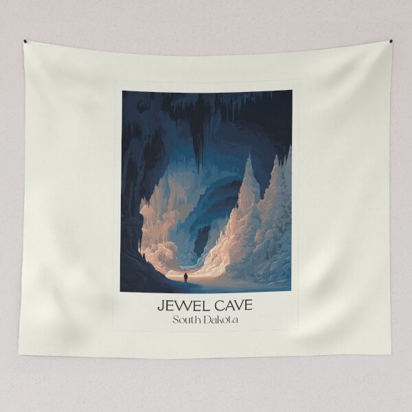 Item preview, Jewel Cave South Dakota Vintage Poster | National Monument Art Print | Underground Cavern Decor designed and sold by TuncGK.