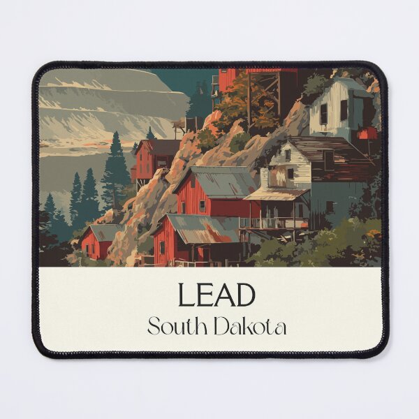 Item preview, Lead South Dakota Vintage Travel Poster | Historic Mining Town Art Print | Black Hills Scenery Decor designed and sold by TuncGK.