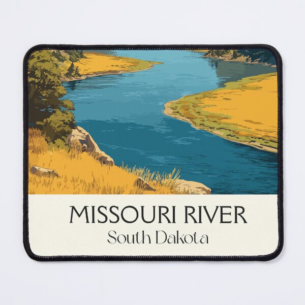 Item preview, Missouri River South Dakota Vintage Poster | River Valley Landscape Art Print | Great Plains Decor designed and sold by TuncGK.