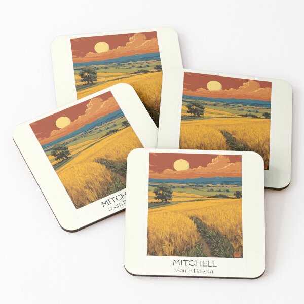 Item preview, Mitchell South Dakota Vintage Poster | Prairie Sunset Art Print | Agricultural Heartland Decor designed and sold by TuncGK.