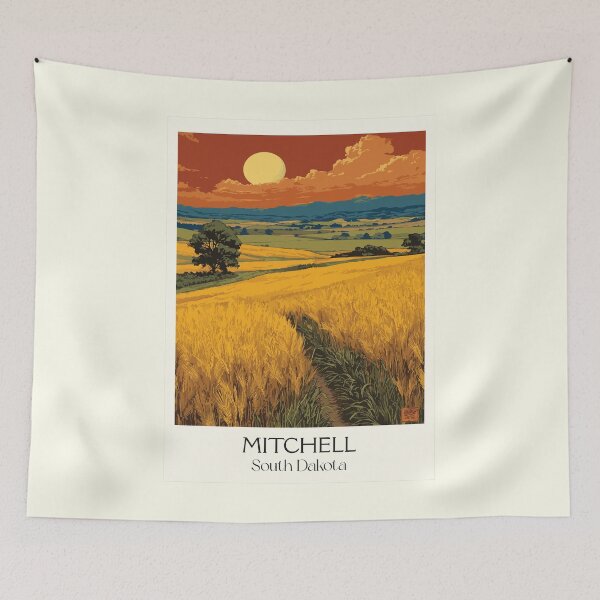 Item preview, Mitchell South Dakota Vintage Poster | Prairie Sunset Art Print | Agricultural Heartland Decor designed and sold by TuncGK.