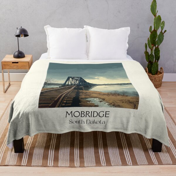 Item preview, Mobridge South Dakota Vintage Travel Poster | Missouri River Bridge Art Print | Railroad History Decor designed and sold by TuncGK.