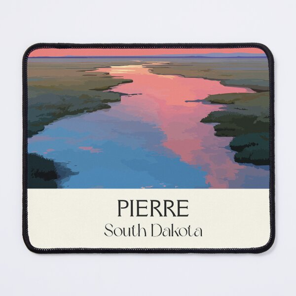 Item preview, Pierre South Dakota Vintage Poster | State Capital Sunset Art Print | Missouri River Scenery Decor designed and sold by TuncGK.