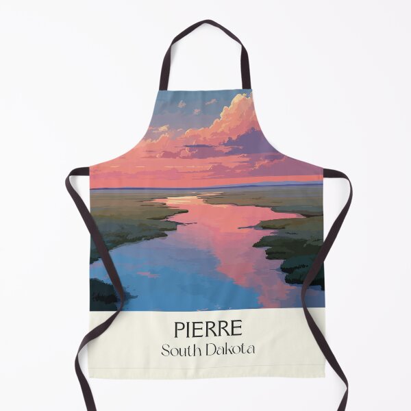 Item preview, Pierre South Dakota Vintage Poster | State Capital Sunset Art Print | Missouri River Scenery Decor designed and sold by TuncGK.