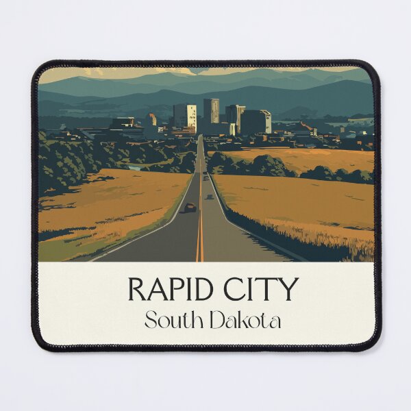 Item preview, Rapid City South Dakota Vintage Poster | Gateway to the Black Hills Art Print | City Scenery Decor designed and sold by TuncGK.