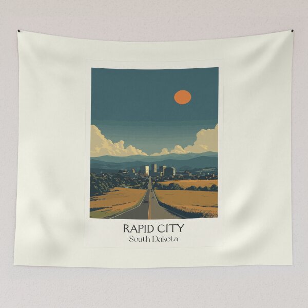 Item preview, Rapid City South Dakota Vintage Poster | Gateway to the Black Hills Art Print | City Scenery Decor designed and sold by TuncGK.