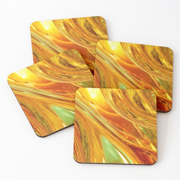 Item preview, Golden Abstract Chrome Radiant Summer Sun designed and sold by Harmonic_Layers.
