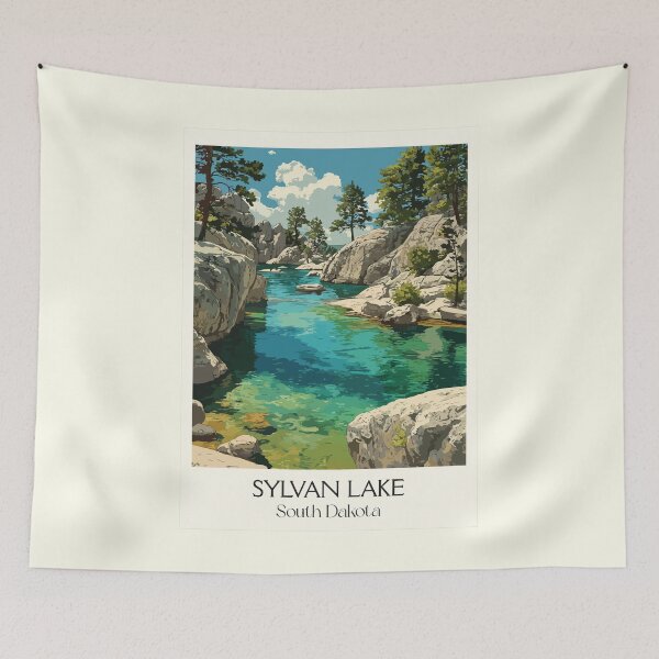 Item preview, Sylvan Lake South Dakota Vintage Poster | Needles Highway Scenery Art Print | Custer State Park Decor designed and sold by TuncGK.