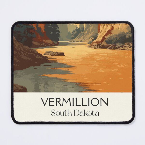 Item preview, Vermillion South Dakota Vintage Poster | Missouri River Bluffs Art Print | University Town Decor designed and sold by TuncGK.