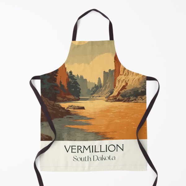 Item preview, Vermillion South Dakota Vintage Poster | Missouri River Bluffs Art Print | University Town Decor designed and sold by TuncGK.