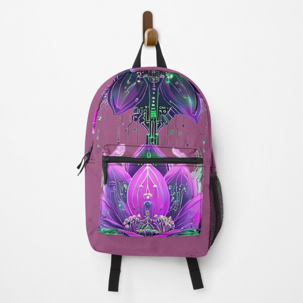 Item preview, Pink Lotus – Neon Floral Illustration with Futuristic Glow designed and sold by Naturalite19.