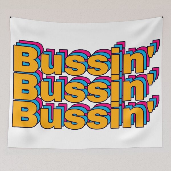 Item preview, Bussin’ Retro Text Meme | Funny Viral Slang Typography Design designed and sold by SimplyJasper.