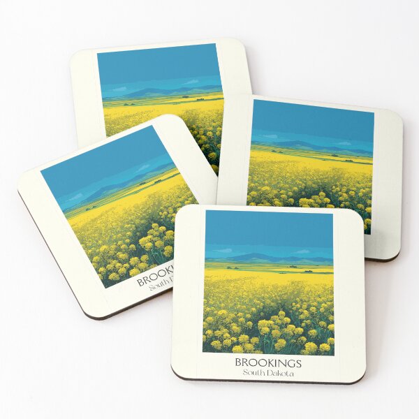 Item preview, Brookings South Dakota Vintage Poster | Yellow Flower Field Art Print | Agricultural Heartland Decor designed and sold by TuncGK.