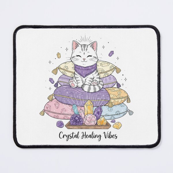 Item preview, Crystal Healing Vibes Spiritual Cat Meditation designed and sold by DESIGNPP.