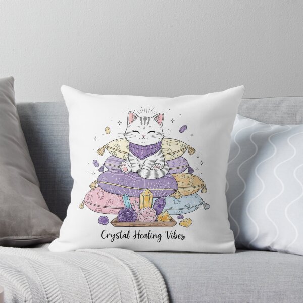 Item preview,  Crystal Healing Vibes Spiritual Cat Meditation designed and sold by DESIGNPP.