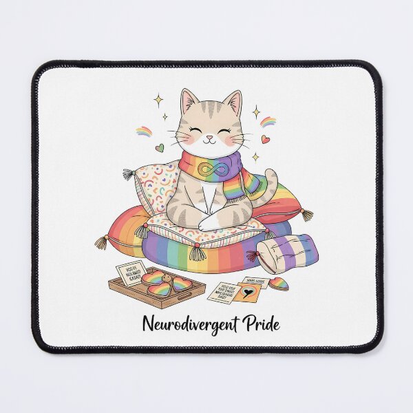 Item preview, Neurodivergent Pride Rainbow Cat Infinity Symbol designed and sold by DESIGNPP.
