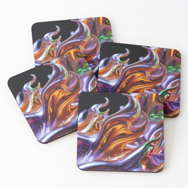 Item preview, Abstract Flame Art - Glossy Chrome in Haunted Colors designed and sold by Harmonic_Layers.