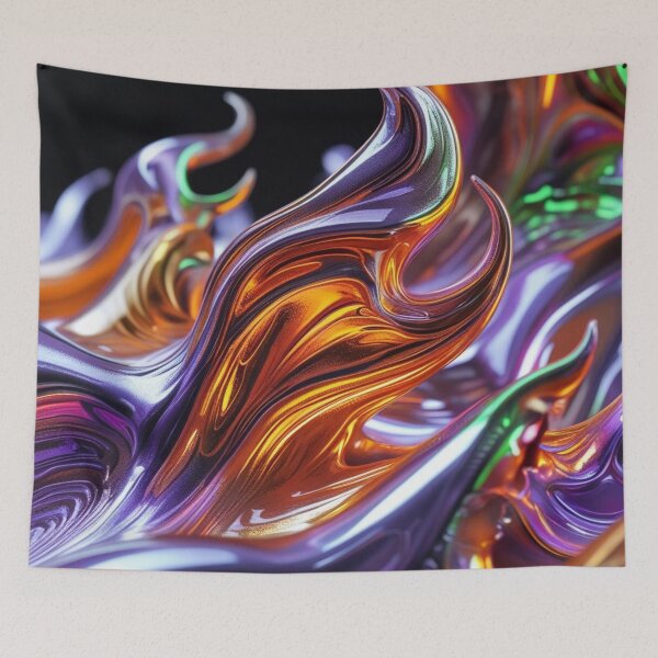 Item preview, Abstract Flame Art - Glossy Chrome in Haunted Colors designed and sold by Harmonic_Layers.