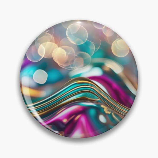 Item preview, Glossy Colorful Abstract Wave – Chrome Lines with Bokeh Lights designed and sold by Harmonic_Layers.
