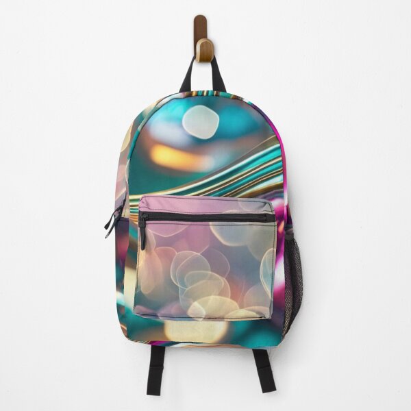 Item preview, Glossy Colorful Abstract Wave – Chrome Lines with Bokeh Lights designed and sold by Harmonic_Layers.
