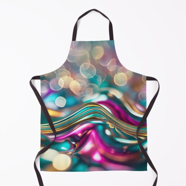 Item preview, Glossy Colorful Abstract Wave – Chrome Lines with Bokeh Lights designed and sold by Harmonic_Layers.